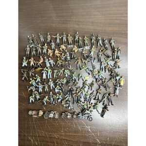 Huge LOT 1/35 Plastic & Resin Painted Model Soldiers WWII US German Motorcycle